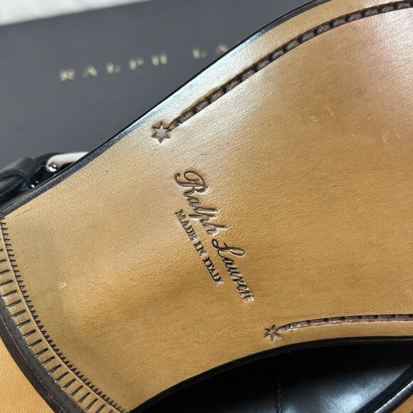 Ralph Lauren Purple Label Fisherman Burnished Sandal Black Calfskin Men sz 12 main image 4